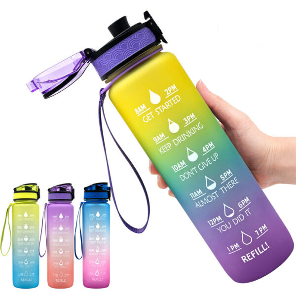1L Motivational Tritan Water Bottle with Time Marker & Bounce Lid - Image 9