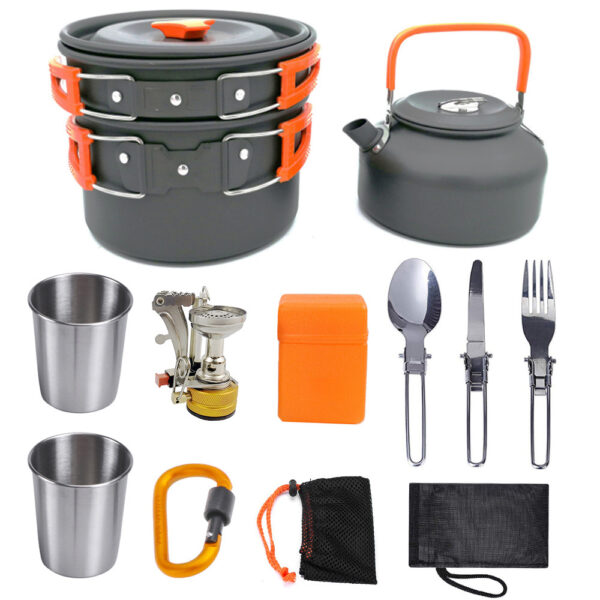 Camping Cookware Kit, Outdoor Aluminum Cooking Set - Image 4