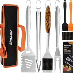 Grilljoy 8PCS Heavy Duty BBQ Grill Tools Set