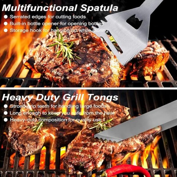 POLIGO 29 PCS BBQ Grill Accessories — Stainless Steel Grilling Tools Set with Storage Bag - Image 9