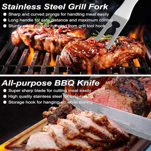 POLIGO 29 PCS BBQ Grill Accessories — Stainless Steel Grilling Tools Set with Storage Bag - Image 3
