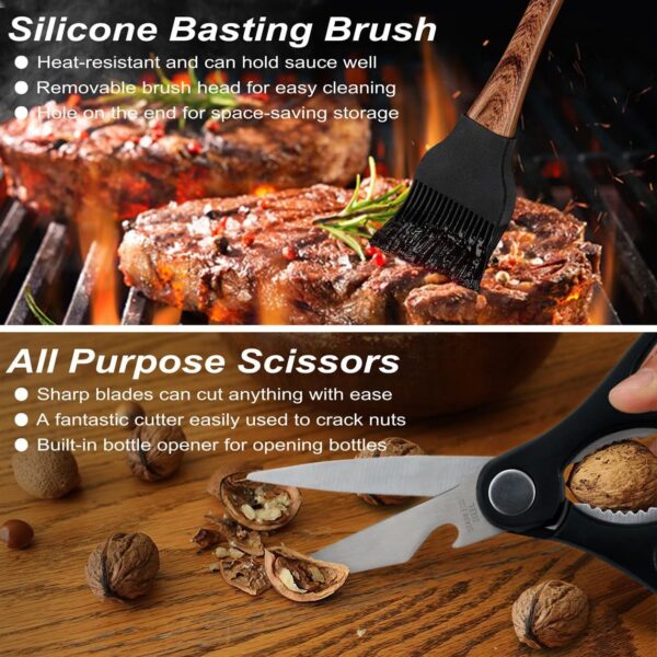 POLIGO 29 PCS BBQ Grill Accessories — Stainless Steel Grilling Tools Set with Storage Bag - Image 5