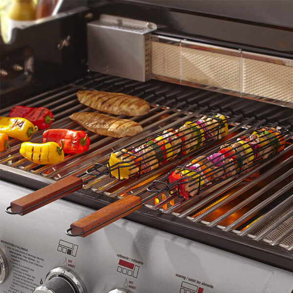 BBQ Grill Basket with Rotary Lid