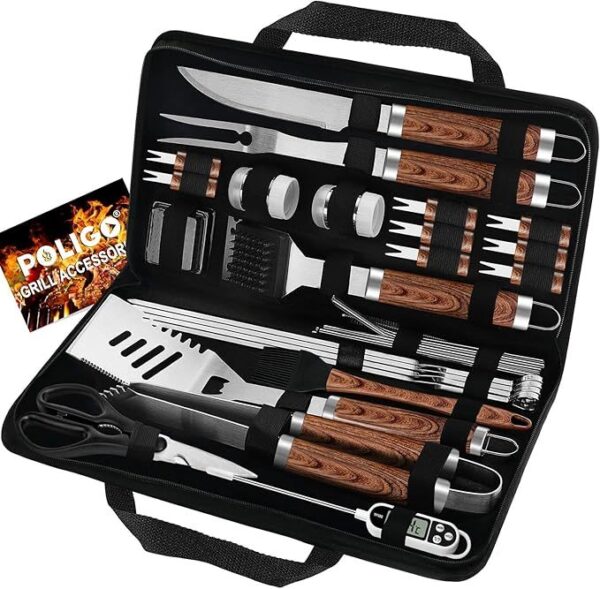 POLIGO 29 PCS BBQ Grill Accessories — Stainless Steel Grilling Tools Set with Storage Bag - Image 4