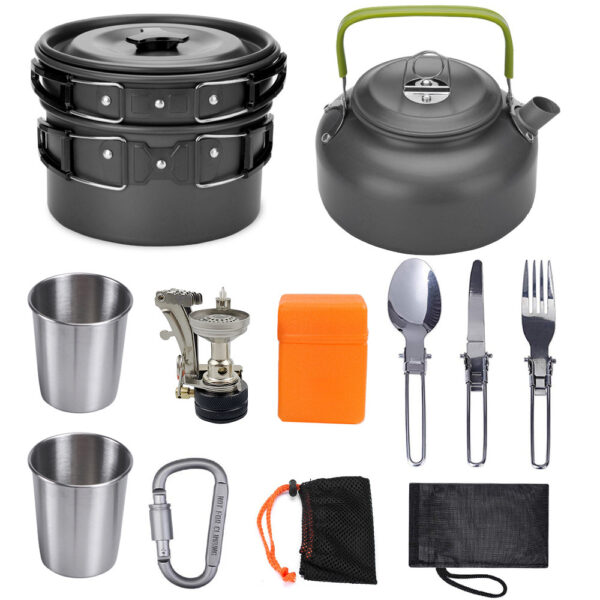 Camping Cookware Kit, Outdoor Aluminum Cooking Set - Image 8