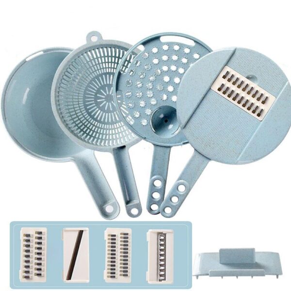 8 In 1 Mandoline Slicer — Vegetable Cutter, Potato Peeler & Grater With Strainer Kitchen Tool - Image 6