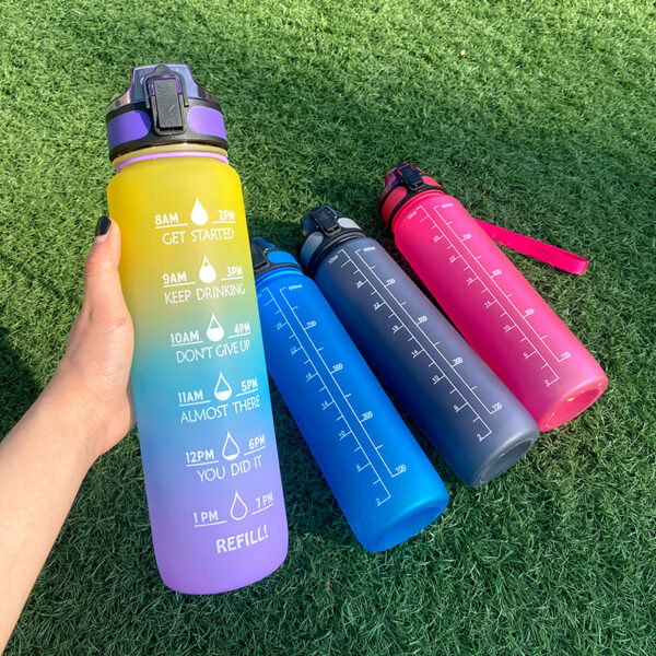 1L Motivational Tritan Water Bottle with Time Marker & Bounce Lid - Image 6