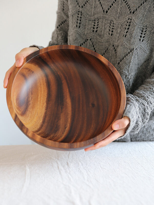 Kitchen Natural Wooden Bowl — Household Fruit & Salad Bowl - Image 8