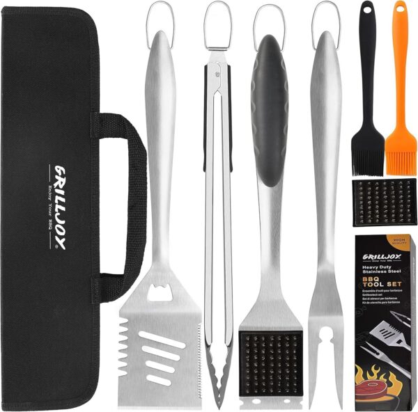 Grilljoy 8PCS Heavy Duty BBQ Grill Tools Set - Image 5