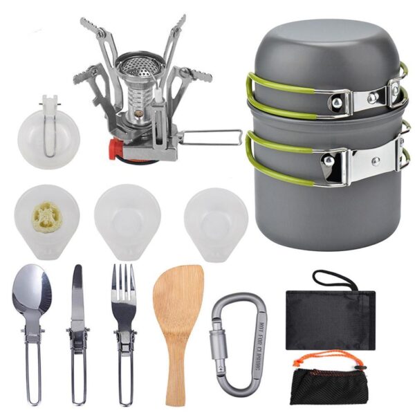 Camping Cookware Kit, Outdoor Aluminum Cooking Set - Image 6