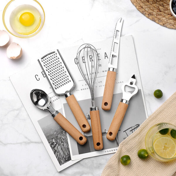 Creative Wooden Handle Kitchen Gadget Set - Image 2