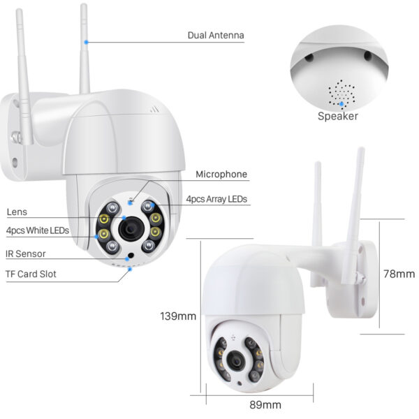 Outdoor WiFi Camera 1080P Dome Waterproof with PTZ - Image 5