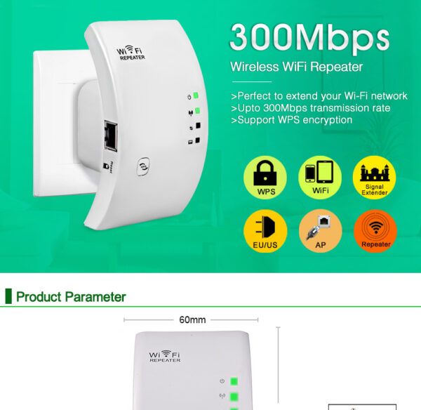 EASYIDEA WiFi Repeater 300Mbps Signal Amplifier - Image 9
