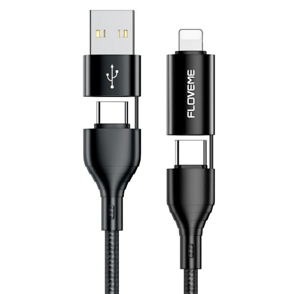 4-in-1 Mobile Phone Data Cable – Wish 3A Fast Charging Nylon Braided Cord - Image 4
