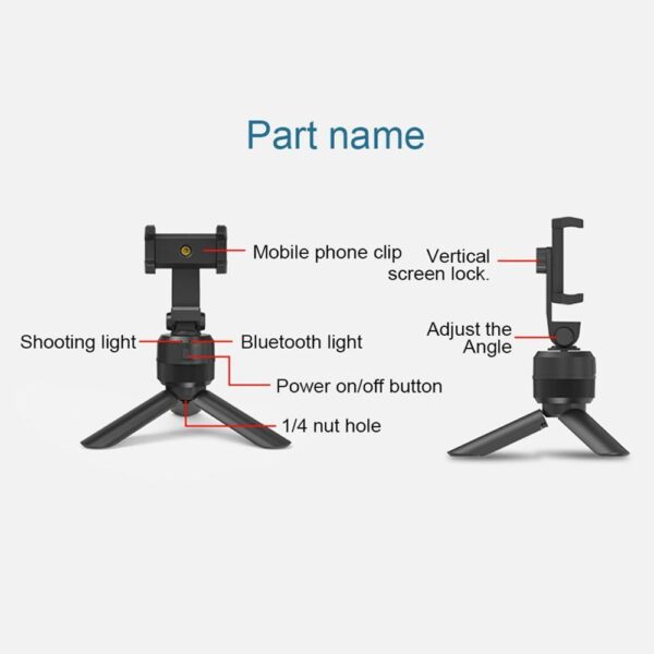 AI Smart Selfie Stick with 360° Face Tracking Holder - Image 4
