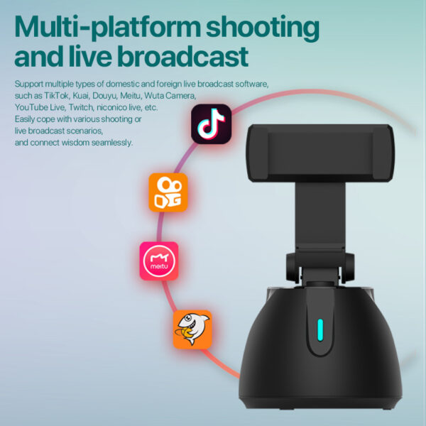 Smart Face Recognition 360-Degree Mobile Phone Holder – AI Tracking & Gimbal - Image 5