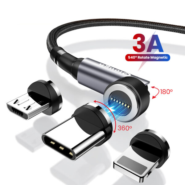 Elough 540 Degree Rotating Seven-pin Small Waist Magnetic Charging Cable 3-in-1 - Image 6