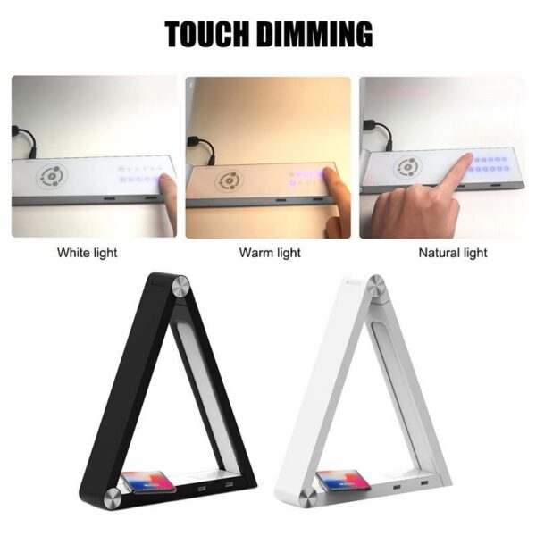 LED Triangle Table Lamp Wireless Charging – Smart Desk Lamp with Touch Control - Image 2