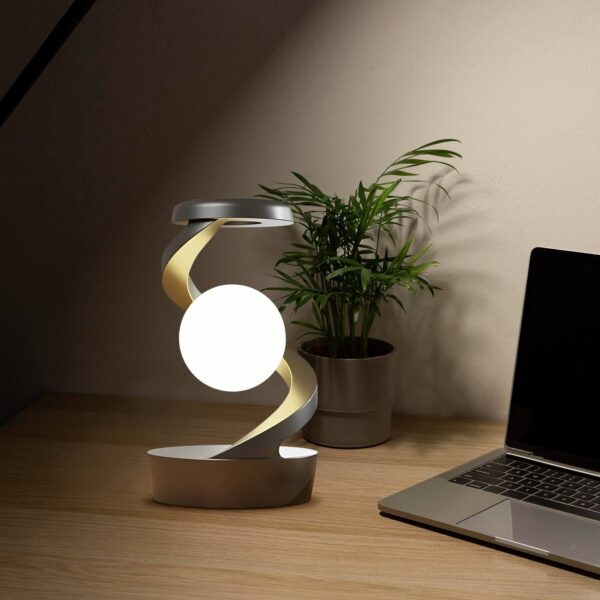 Rotating Moon Desk Lamp With Phone Wireless Charging – Sensor & Stepless Dimming - Image 5