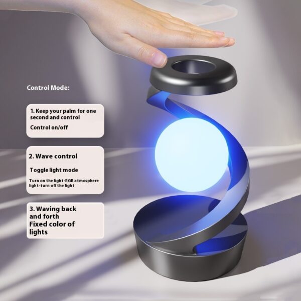 Rotating Moon Desk Lamp With Phone Wireless Charging – Sensor & Stepless Dimming - Image 4