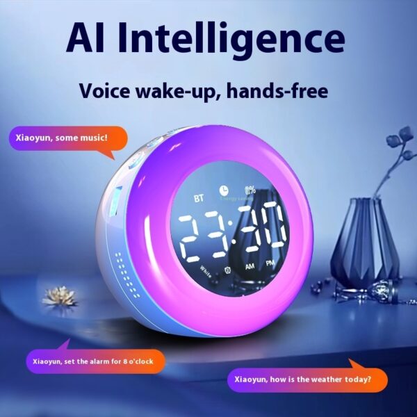 Intelligent Bluetooth Alarm Clock Audio AI Voice Assistant - Image 2