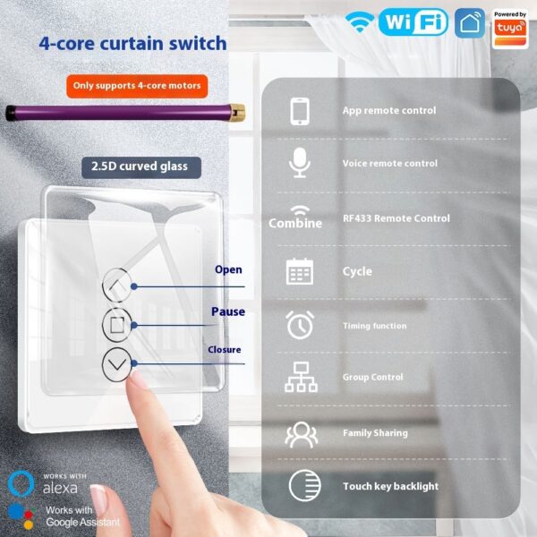 WiFi Smart Curtain – Modern Control Panel - Image 6