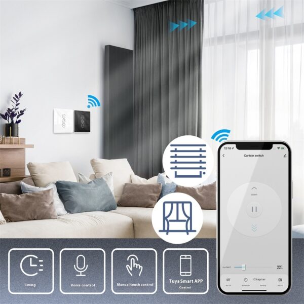 WiFi Smart Curtain – Modern Control Panel - Image 9