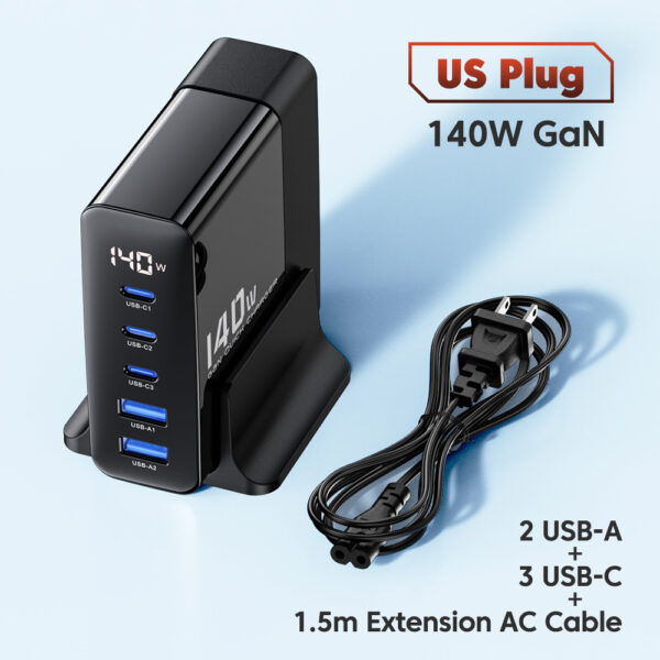 140W GaN Charger with Digital Display - Image 4